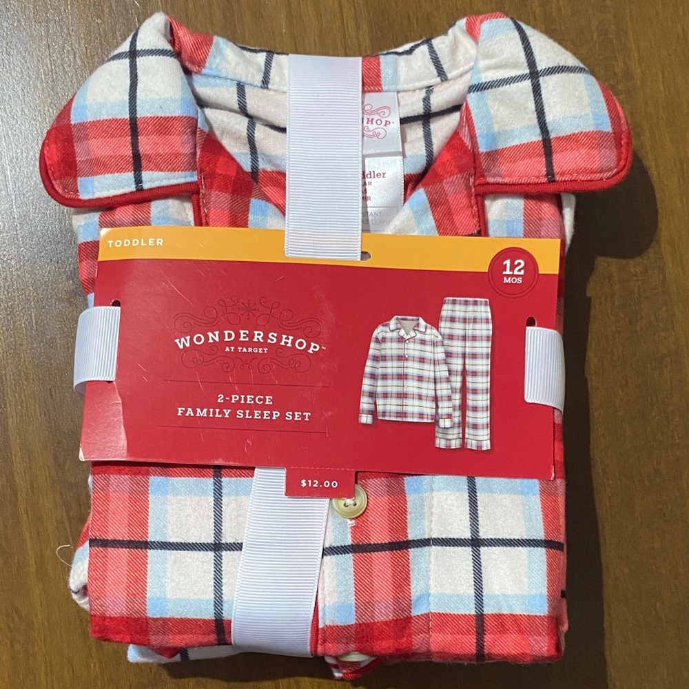 Wondershop Red and Blue Checkered Kids Pajama Set